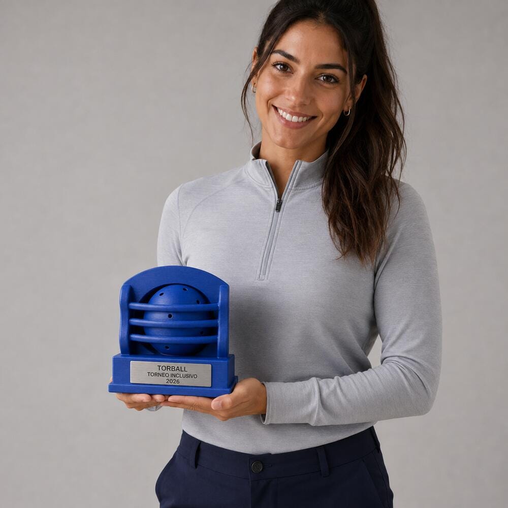 Trofeo Torball Personalizzato, Premio Sportivo Inclusivo per Tornei, Club, Scuole e Associazioni