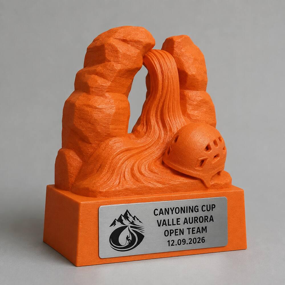Trofeo Canyoning Personalizzato, Premio Sportivo per Gare, Club e Squadre con Targhetta Incisa