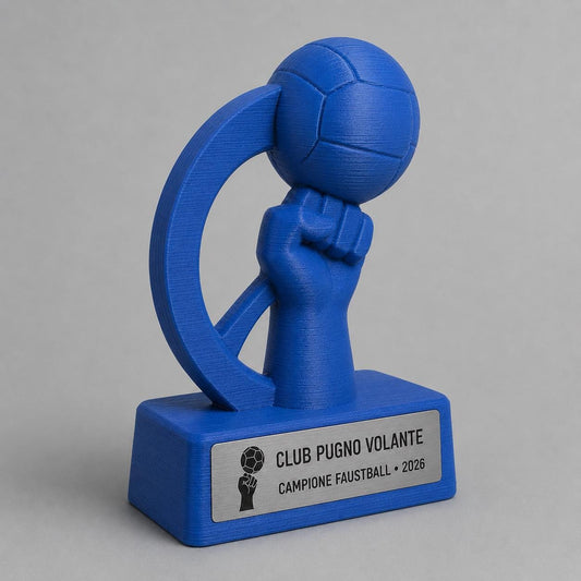 Trofeo Faustball 3D Personalizzato, Premio Fistball per Torneo e Club con Logo e Targhetta Acciaio