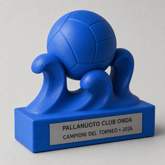 Trofeo Pallanuoto 3D Personalizzato, Premio Water Polo per Squadra e Torneo con Logo e Targhetta Acciaio