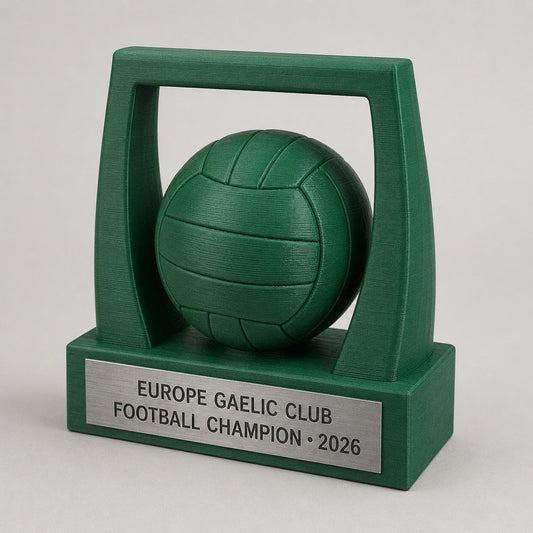 Trofeo Football Gaelico 3D Personalizzato, Premio Gaelic Football per Club con Logo e Targhetta Acciaio