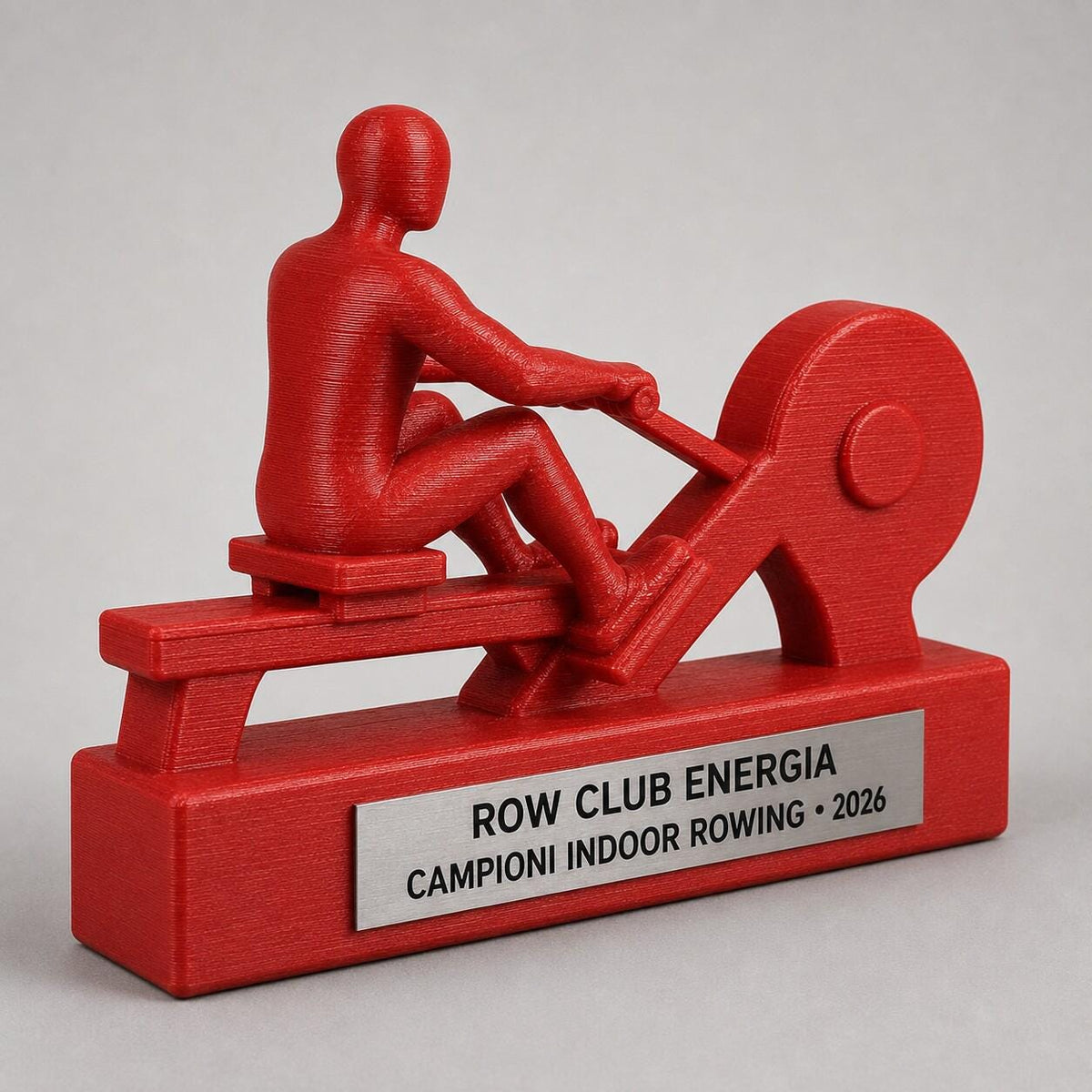 Trofeo Indoor Rowing 3D Personalizzato, Premio Canottaggio Indoor per Gara con Logo e Targhetta Acciaio