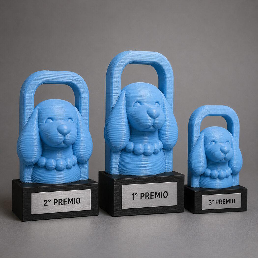 Set Podio Toelettatura e Grooming Personalizzato, 3 6 o 10 Trofei per Gare, Scuole, Saloni e Associazioni con Logo