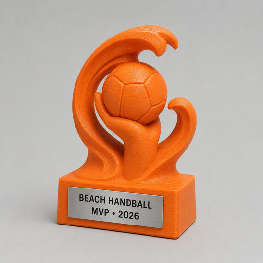 Trofeo Beach Handball Personalizzato, Premio Pallamano da Spiaggia per Torneo e Squadra con Logo e Targhetta