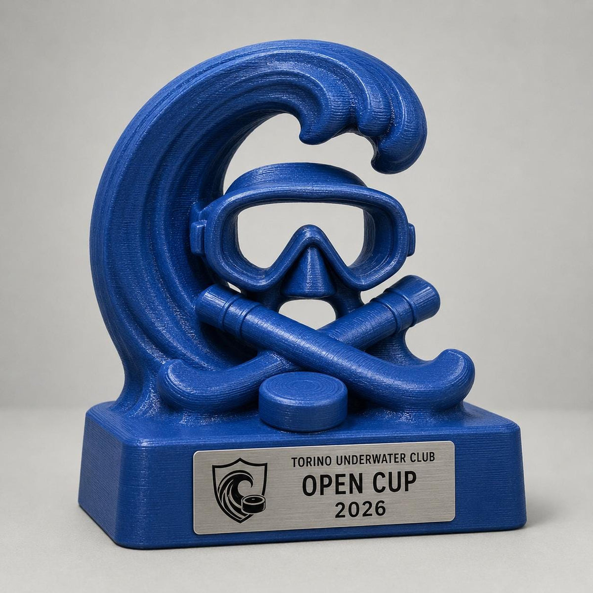 Trofeo Hockey Subacqueo Personalizzato, Premio Underwater Hockey per Torneo e Club con Logo e Targhetta