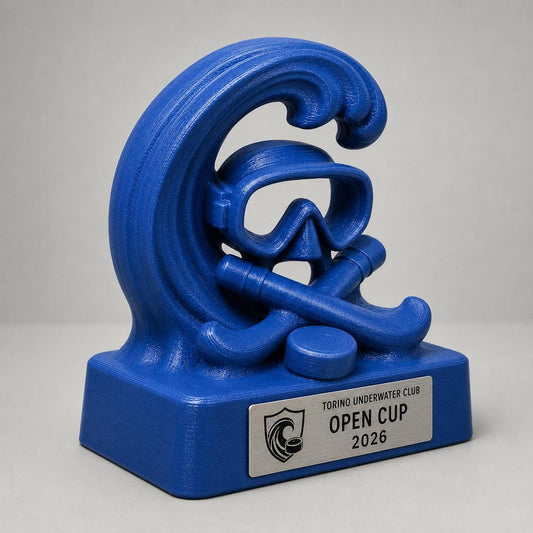 Trofeo Hockey Subacqueo Personalizzato, Premio Underwater Hockey per Torneo e Club con Logo e Targhetta