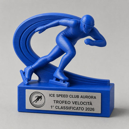 Trofeo Pattinaggio di Velocità Personalizzato, Premio Speed Skating per Gara e Club con Logo e Targhetta