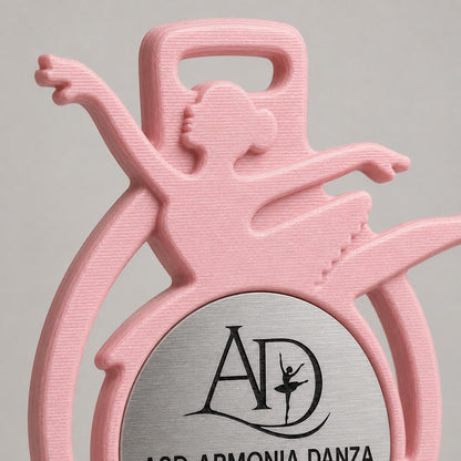 Set da 10 Medaglie Danza Classica Personalizzate, Premio Saggio Ballerina per Scuole e ASD con Logo, Categoria e Data