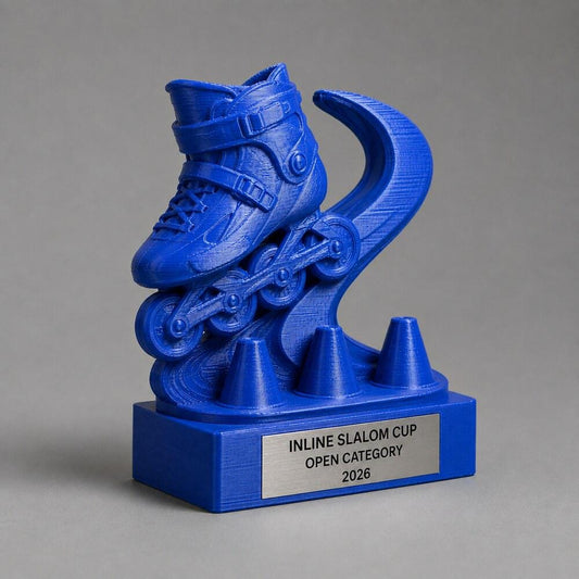 Trofeo Freestyle Slalom su Pattini Personalizzato, Premio Sportivo per Gare, Club e Scuole con Targhetta Incisa