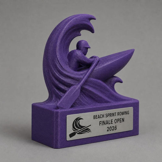 Trofeo Beach Sprint Rowing Personalizzato, Premio Coastal Rowing per Gare, Club e Regate con Targhetta Incisa