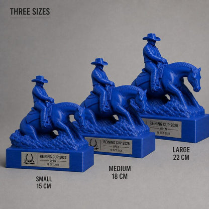 Trofeo Reining Personalizzato, Premio per Gare Western, Club Ippici e Campionati con Targhetta Incisa