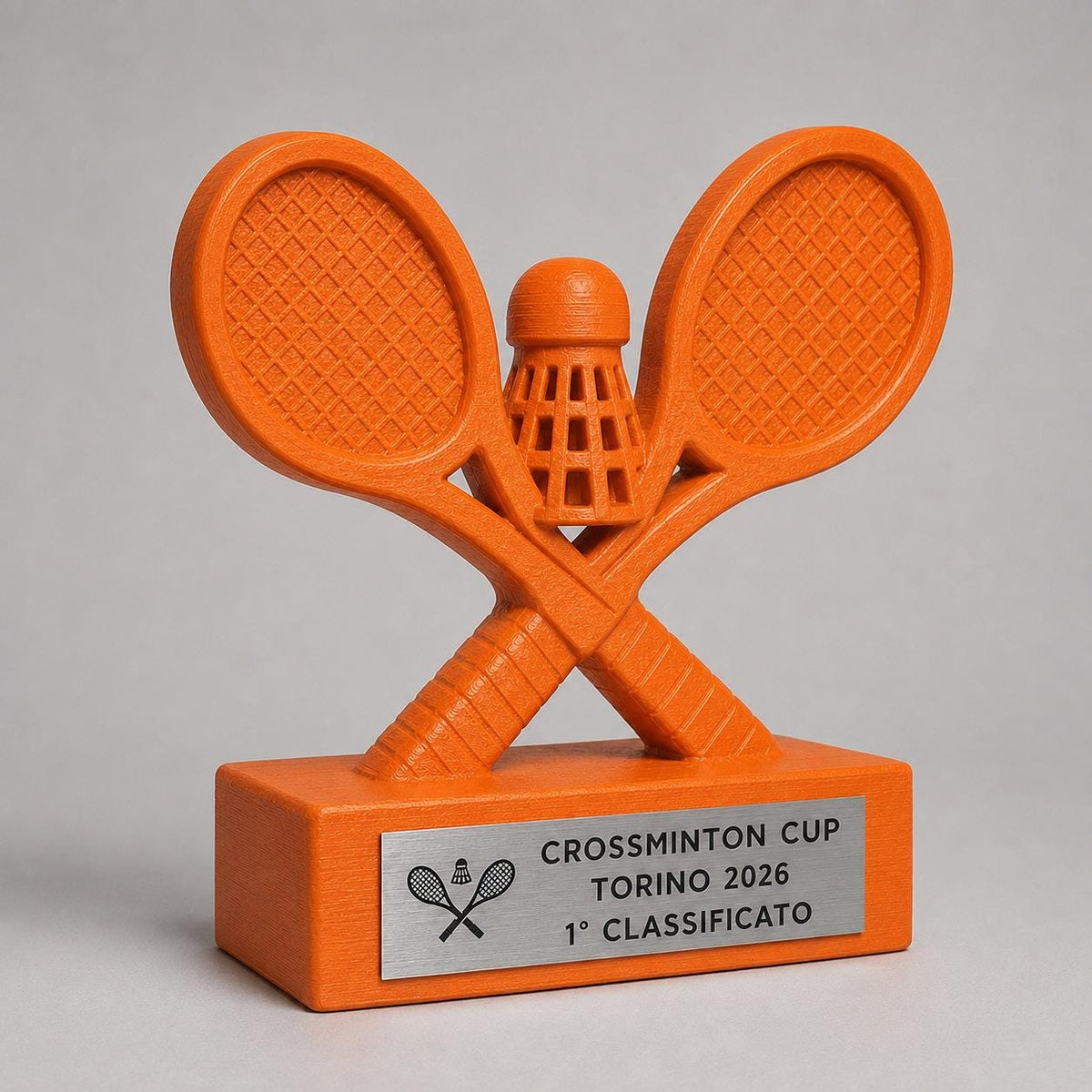 Trofeo Crossminton Personalizzato, Premio Speed Badminton per Torneo e Club con Logo e Targhetta