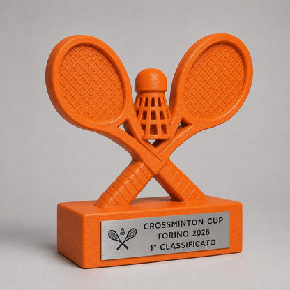 Trofeo Crossminton Personalizzato, Premio Speed Badminton per Torneo e Club con Logo e Targhetta