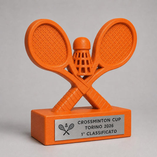 Trofeo Crossminton Personalizzato, Premio Speed Badminton per Torneo e Club con Logo e Targhetta