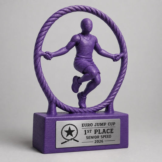 Trofeo Rope Skipping Personalizzato, Premio Salto con la Corda per Gara, Club e Scuola con Logo e Targhetta