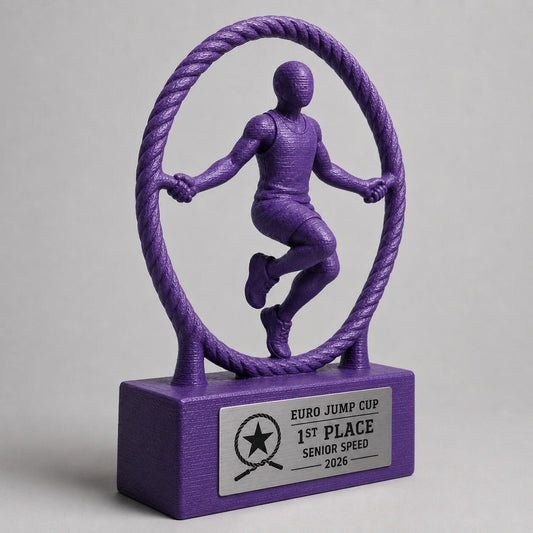 Trofeo Rope Skipping Personalizzato, Premio Salto con la Corda per Gara, Club e Scuola con Logo e Targhetta