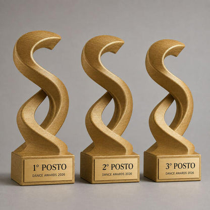 Set Podio Danza Personalizzato, 3 6 o 10 Trofei per Saggi, Concorsi, Scuole e ASD con Logo e Targhetta Incisa