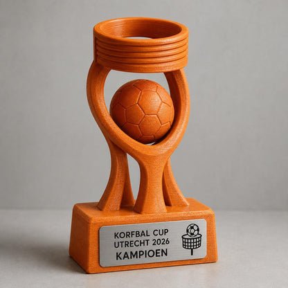 Trofeo Korfbal Personalizzato con Canestro e Palla, Premio Korfball per Tornei, Club e Squadre con Logo e Targhetta