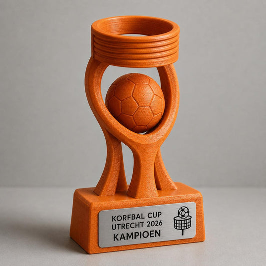 Trofeo Korfbal Personalizzato con Canestro e Palla, Premio Korfball per Tornei, Club e Squadre con Logo e Targhetta