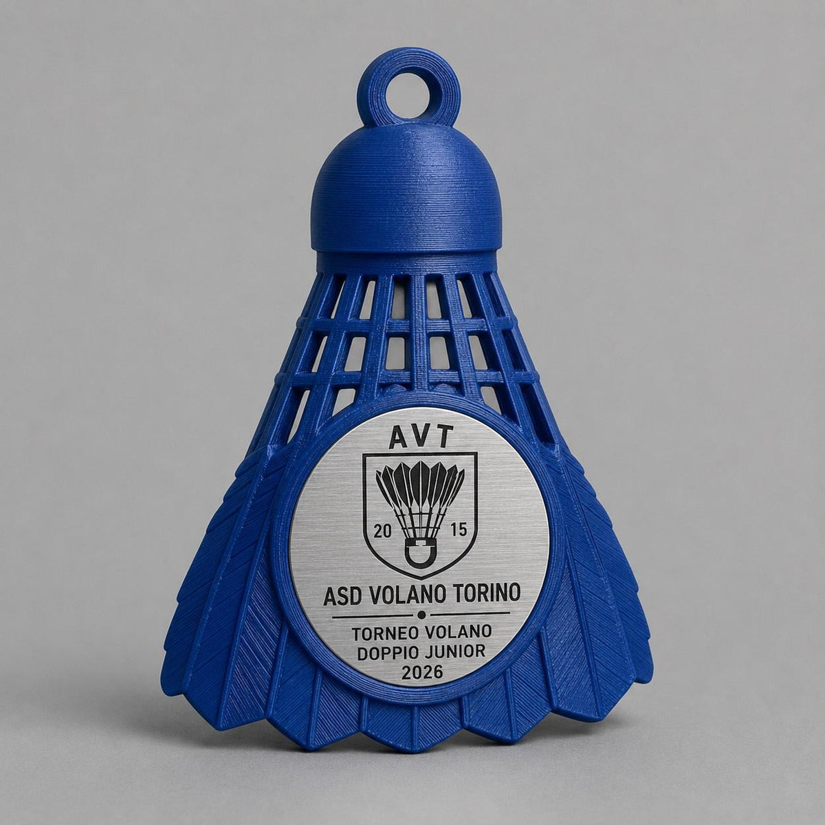 Set da 10 Medaglie Tutte Uguali, Badminton Personalizzate a Forma di Volano per Tornei, Club e Scuole con Logo e Data