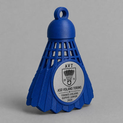 Set da 10 Medaglie Tutte Uguali, Badminton Personalizzate a Forma di Volano per Tornei, Club e Scuole con Logo e Data