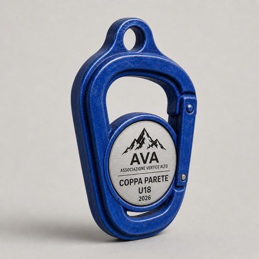 Set da 10 Medaglie Tutte Uguali, Arrampicata Personalizzate a Forma di Moschettone per Gare, Palestre e Club con Logo e Data