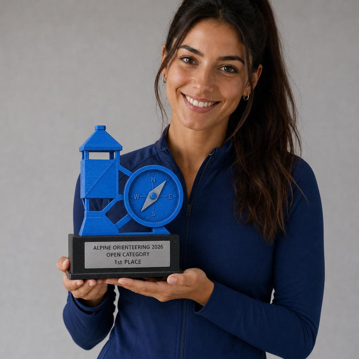 Trofeo Orienteering Personalizzato con Lanterna e Bussola, Premio Corsa d’Orientamento per Gare, Club e Scuole