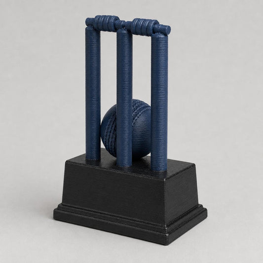 Trofeo Cricket Personalizzato con Wicket e Palla, Premio Torneo per Club, Scuole e Categorie con Logo