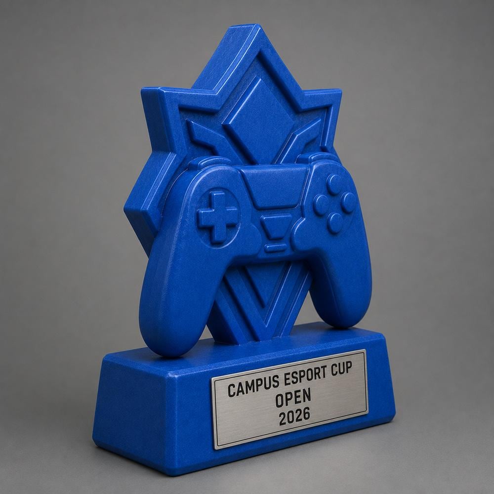 Trofeo E-Sport Personalizzato con Controller Stilizzato, Premio Torneo per Scuole, Club ed Eventi
