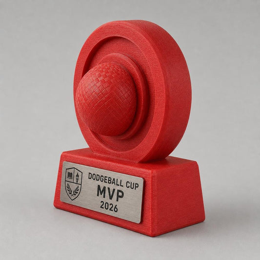 Trofeo Dodgeball Personalizzato con Palla e Bersaglio, Premio Torneo per Scuole, Club e Squadre
