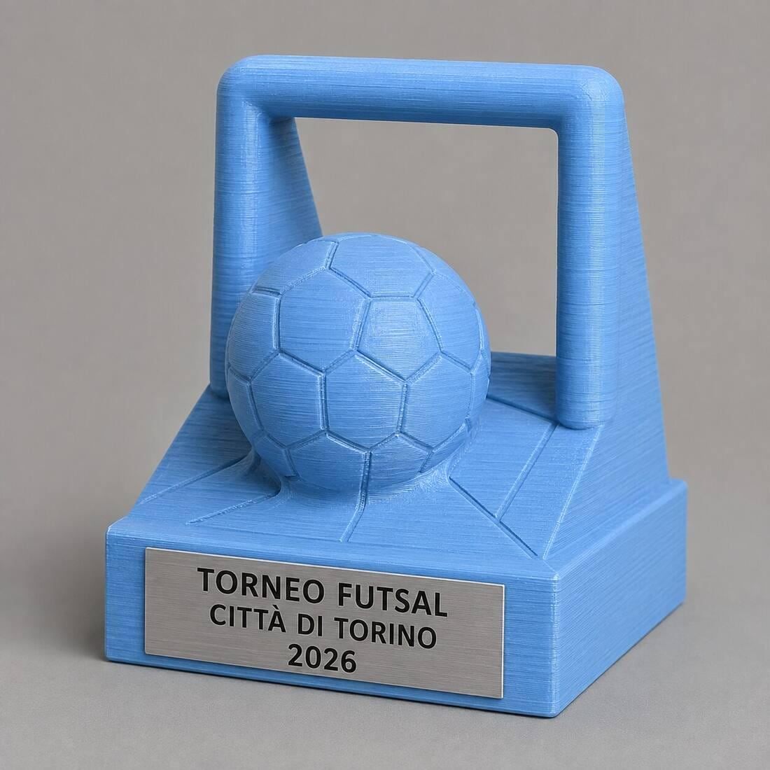 Trofeo Futsal Personalizzato, Premio Calcio a 5 con Porta e Pallone 3D per Tornei, Club e Scuole