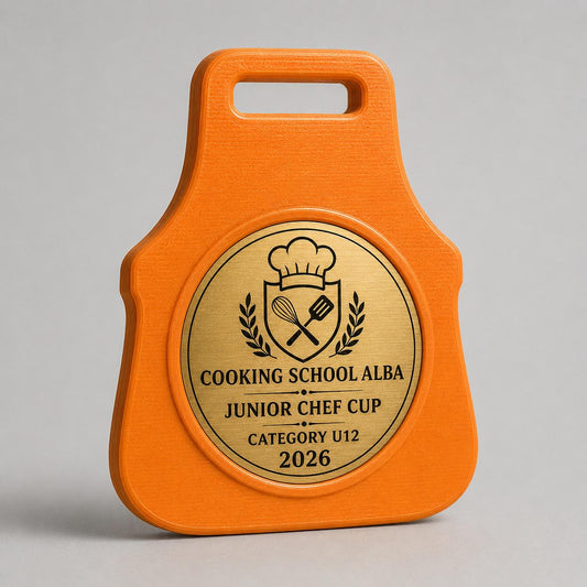 Set da 10 Medaglie Cucina Tutte Uguali a Forma di Grembiule, Premio per Scuole, Gare ed Eventi