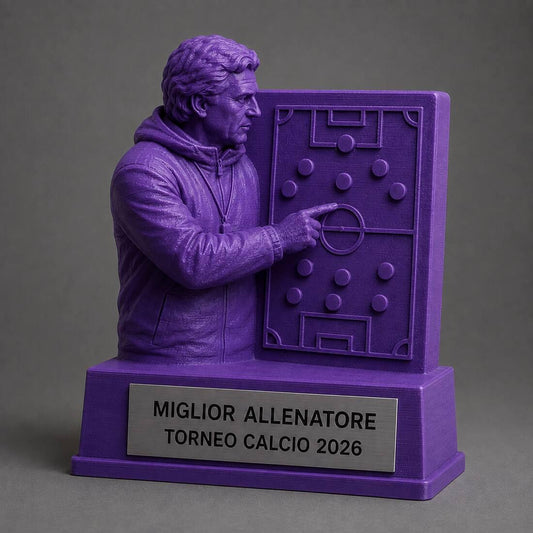 Trofeo Allenatore Calcio Personalizzato, Premio 3D con Lavagna Tattica per Mister, Club, Tornei e Scuole Calcio