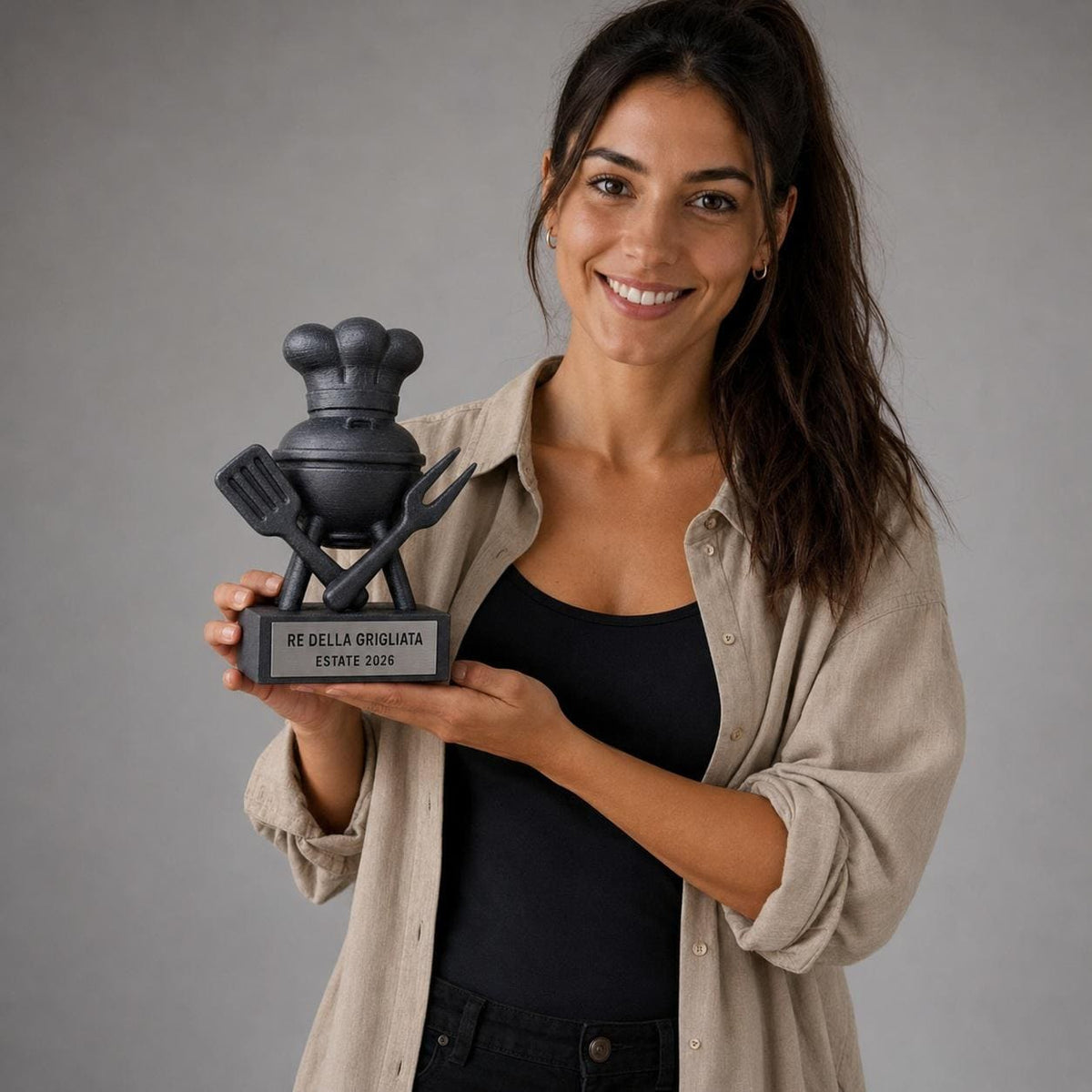 Trofeo Re della Grigliata Personalizzato, Regalo Divertente per Papà, Amici, Compleanni e Appassionati di Barbecue