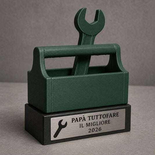 Trofeo Papà Tuttofare Personalizzato, Regalo Divertente per Papà, Compleanno, Festa del Papà e Famiglia
