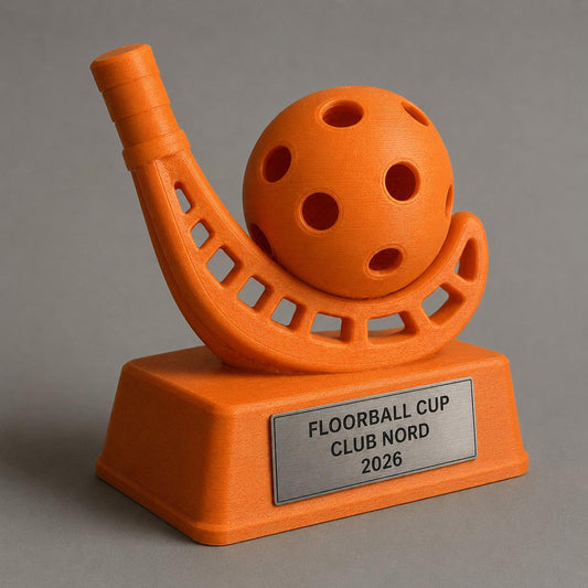 Trofeo Floorball Personalizzato con Bastone e Pallina, Premio Torneo per Club, Scuole e Squadre
