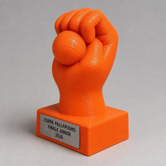 Trofeo Pallapugno Personalizzato con Mano e Pallina, Premio Torneo per Club, Scuole e Squadre