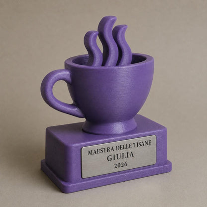 Trofeo Maestra delle Tisane Personalizzato, Regalo Divertente per Amica, Mamma, Collega e Festa