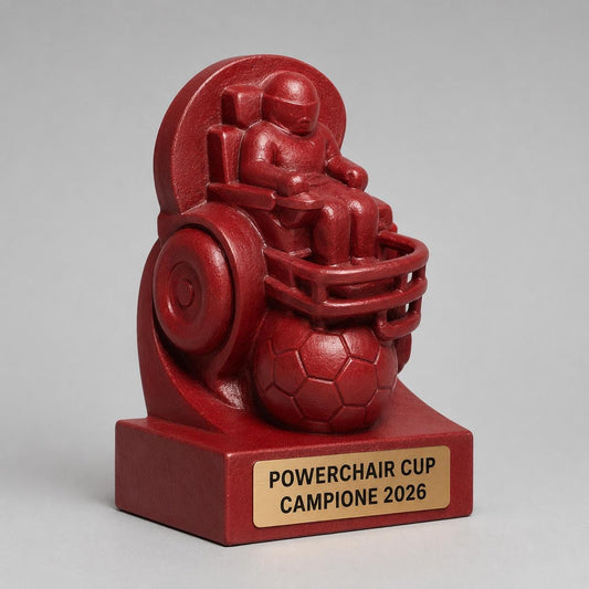 Trofeo Powerchair Football Personalizzato, Premio Calcio in Carrozzina Elettrica per Tornei, Club e Squadre