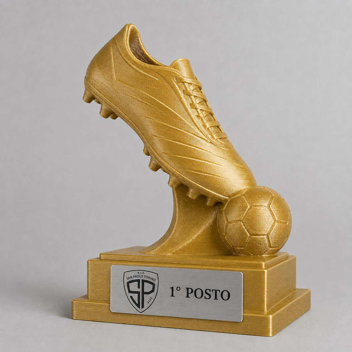 Trofeo Calcio Scarpa e Pallone Personalizzato, Premio per Tornei, Club, Squadre e Scuole con Logo e Targhetta Incisa