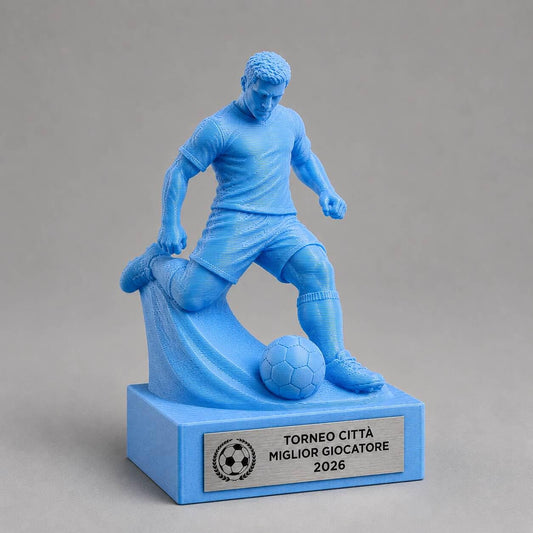 Trofeo Calcio Attaccante in Tiro Personalizzato, Premio 3D per Tornei, Giocatori, Club e Scuole con Logo