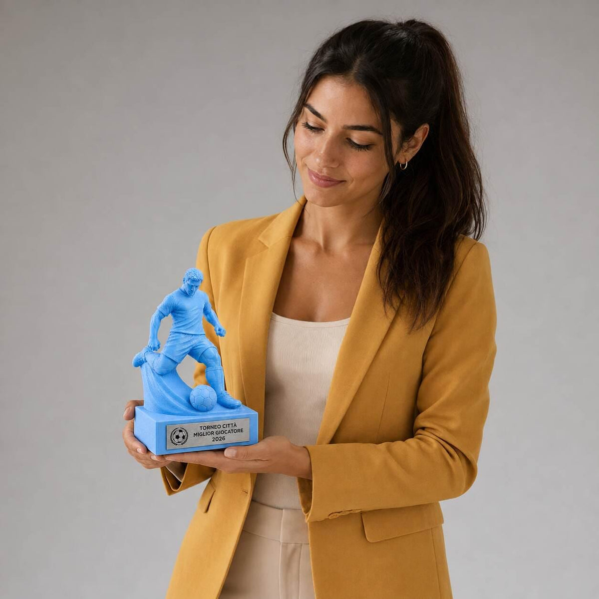 Trofeo Calcio Attaccante in Tiro Personalizzato, Premio 3D per Tornei, Giocatori, Club e Scuole con Logo