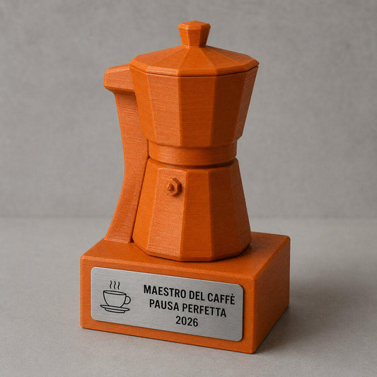 Trofeo Maestro del Caffè Personalizzato, Regalo Divertente per Amico, Collega, Papà o Coffee Lover