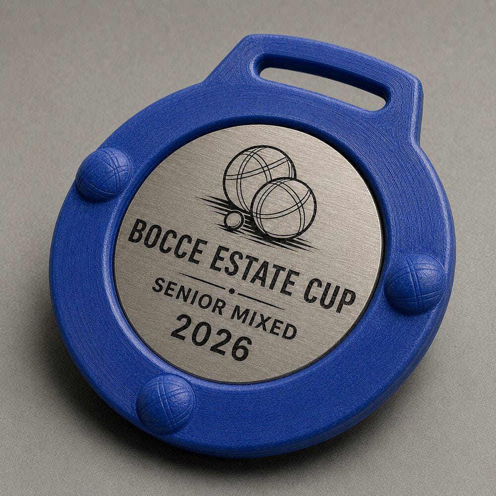Set da 10 Medaglie Bocce Tutte Uguali, Premio Personalizzato per Tornei, Club e Associazioni