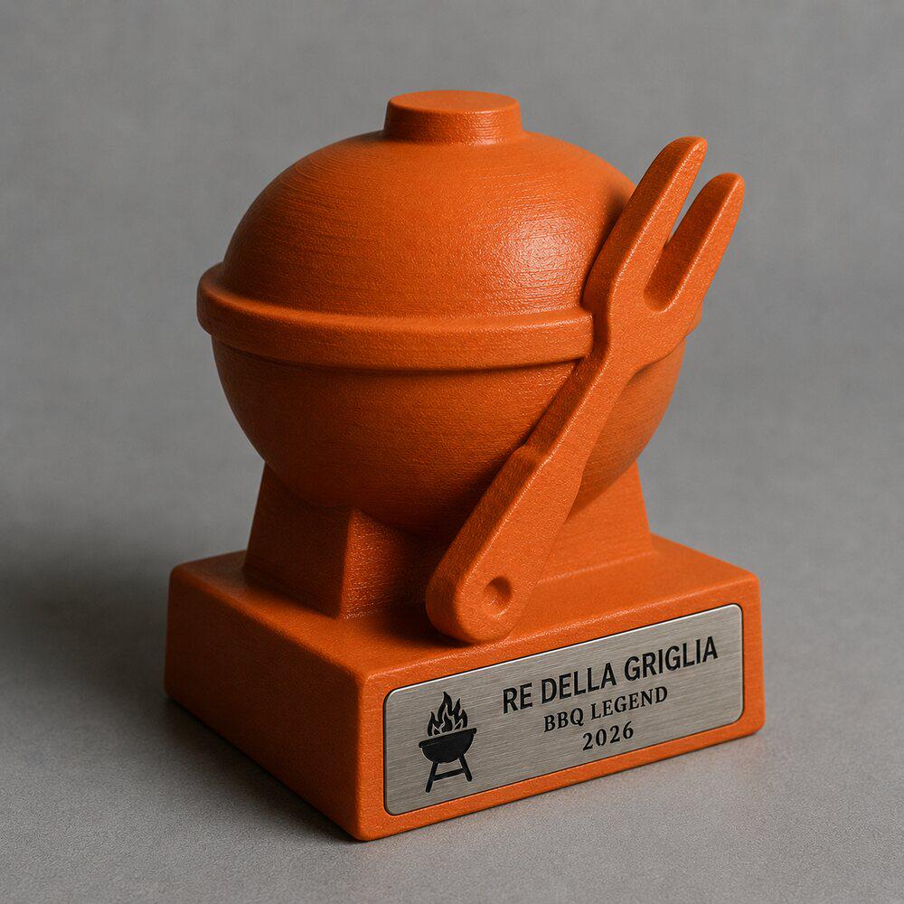 Trofeo Re della Griglia Personalizzato, Regalo Divertente per Barbecue, Amico, Papà o Collega