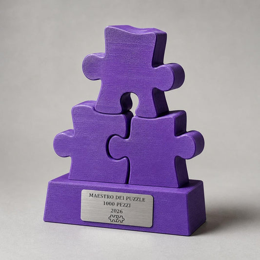 Trofeo Maestro dei Puzzle Personalizzato, Regalo Divertente per Amico, Famiglia, Collega o Puzzle Lover