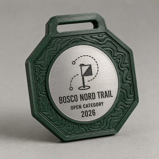 Set da 10 Medaglie Orientamento Personalizzate con Inserto Effetto Metallico, Premio per Gare, Club e Scuole