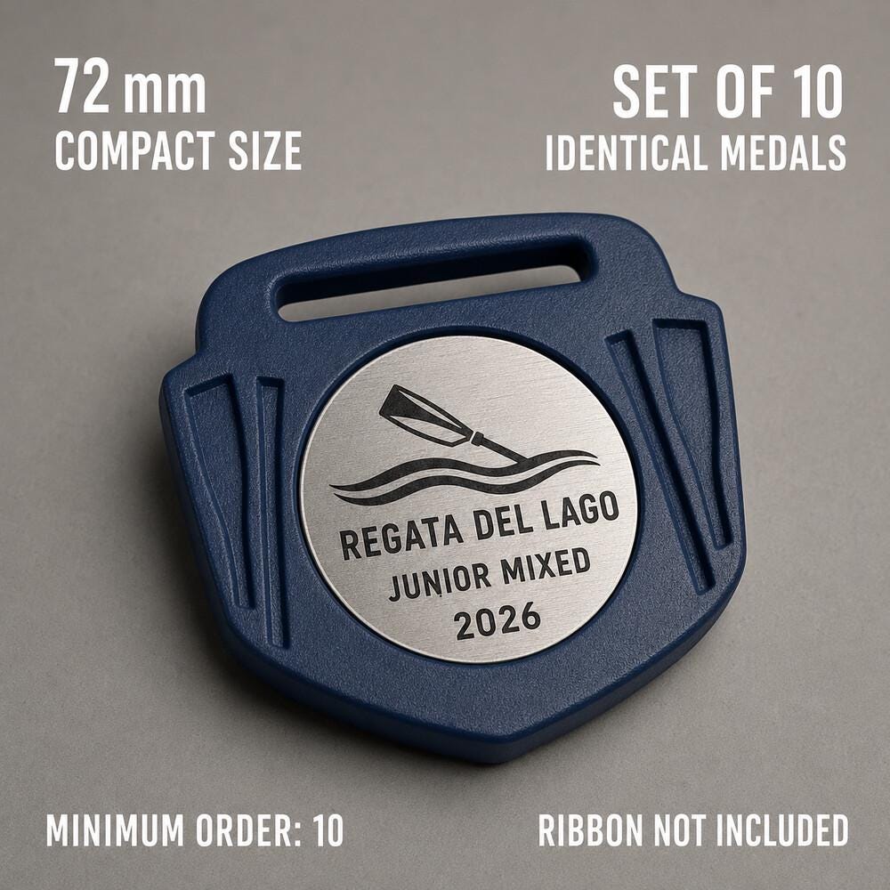 Set da 10 Medaglie Canottaggio Tutte Uguali, Ordine minimo: 10 Medaglie Tutte Uguali, Premio per Regate