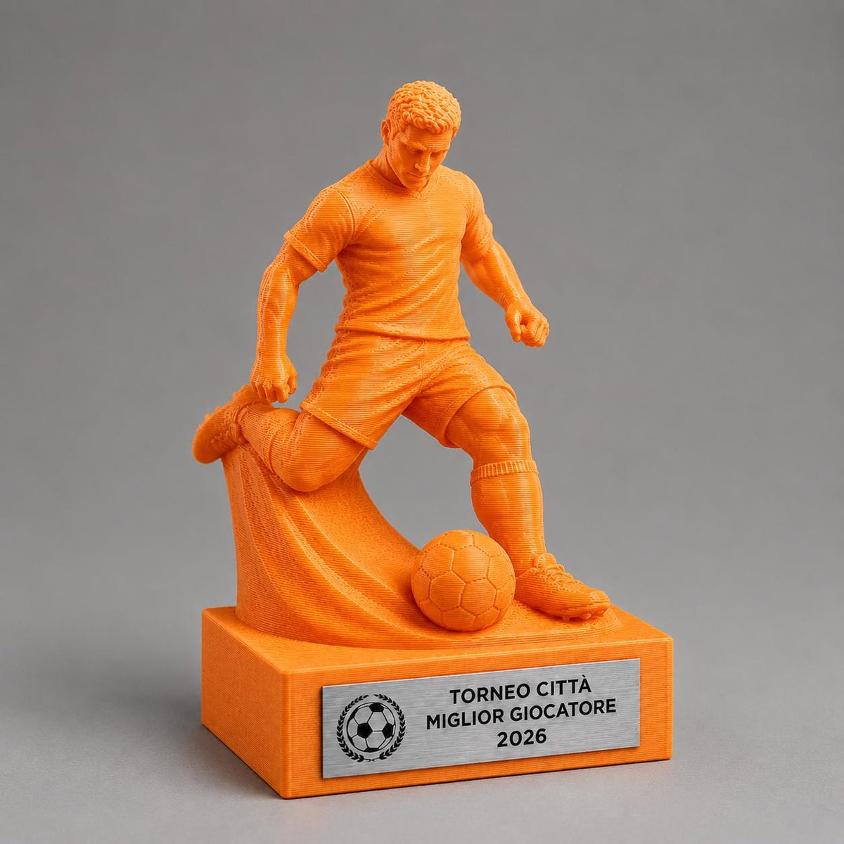 Trofeo Calcio Attaccante in Tiro Personalizzato, Premio 3D per Tornei, Giocatori, Club e Scuole con Logo