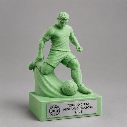 Trofeo Calcio Attaccante in Tiro Personalizzato, Premio 3D per Tornei, Giocatori, Club e Scuole con Logo